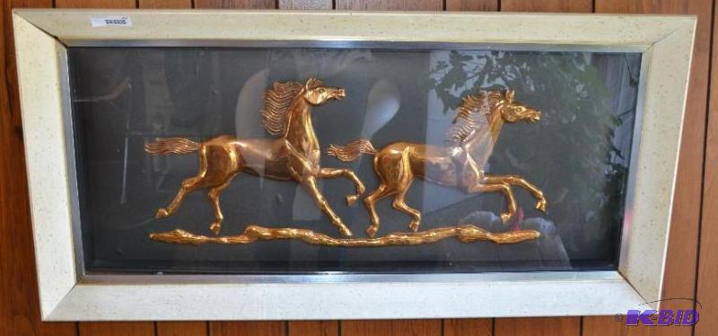 lot 207 image: Framed 3D copper art 22x46"...
