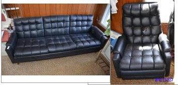 lot 45 image: Retro couch & chair. couch is84" lon...
