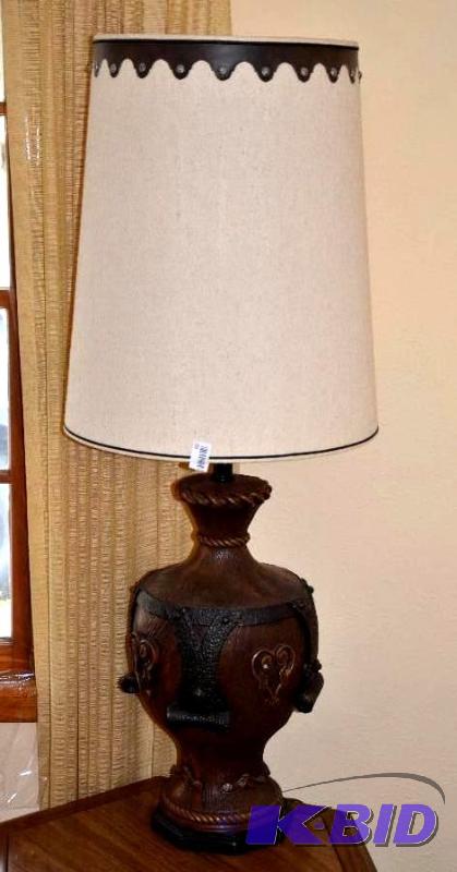 lot 62 image: Large table lamp 49" tall carries the Ve...