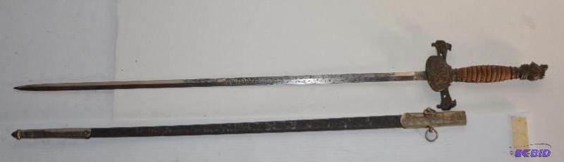 lot 11 image: 1882-1925 M.C. Lilley Co Sword and scabbard&...
