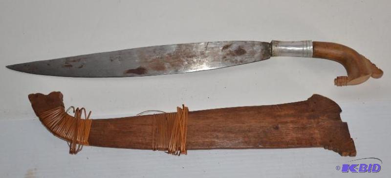 lot 13 image: Hand carved handle&nbspknifesworddagger&nb...