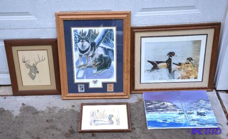 lot 29 image: Framed print of a deer by C.A. Martinez Jr. 6...