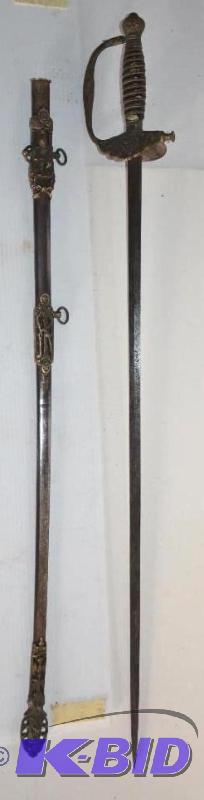 lot 8 image: Sword with scabbard 38"...