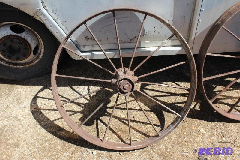 Large Vintage Steel Wheel, Matches Lot 16...