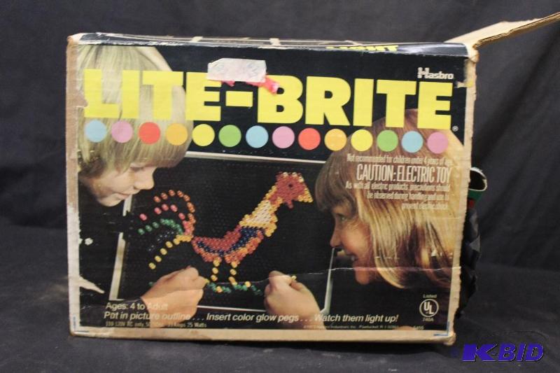 Vintage Lite-Brite, original box, complete wi...