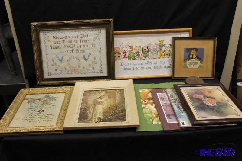 Vintage Framed Counted Cross Stitch&nbspand ...