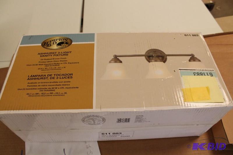 Hampton Bay Vanity fixture, no shades, customer return