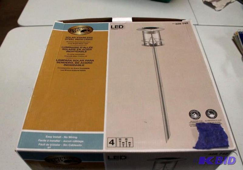 Hampton Bay Solar path light, inside boxes sealed in factory tape, customer return