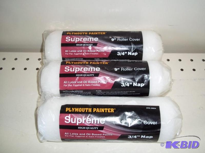 New 3 paint Rollers 9&quot 34&quot Nap...