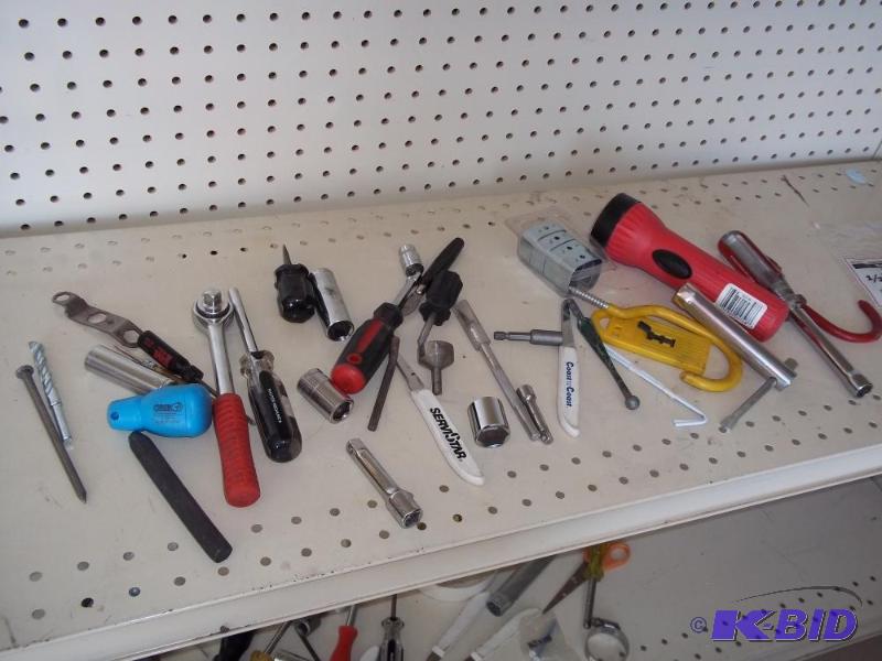 Tools, sockets, nutdrivers,glass cutter, flas...