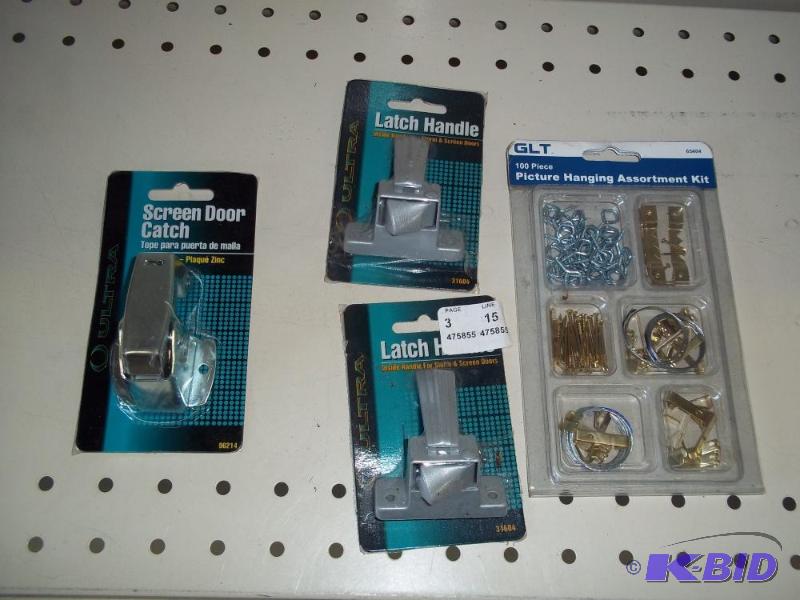 New Latch hardware and picture hanging hardwa...