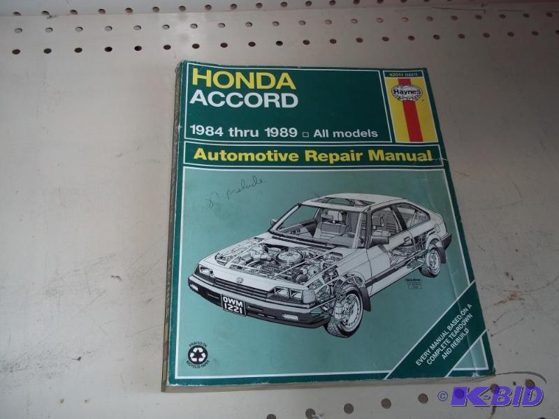 Honda Accord Repair manual 1984 -1989...