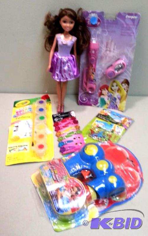 lot 26 image: 6 Item Toy Lot LED Flashlight and Headlight, Ballerina Doll and More.
