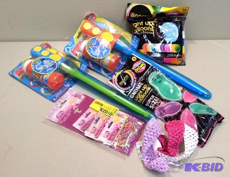 lot 27 image: 6 Item Toy LotBubble Swords, Balloons and More.