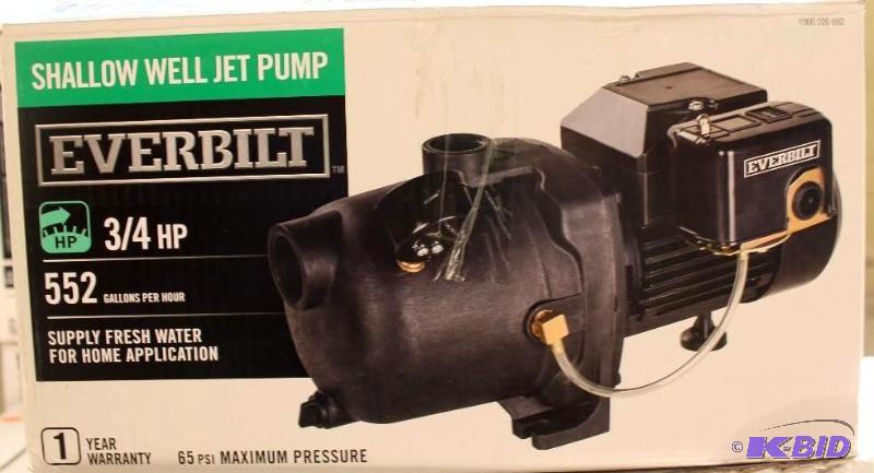 Everbilt pump, used, untested, customer return