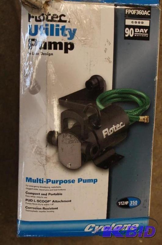 Flotec utility pump, tested, customer return