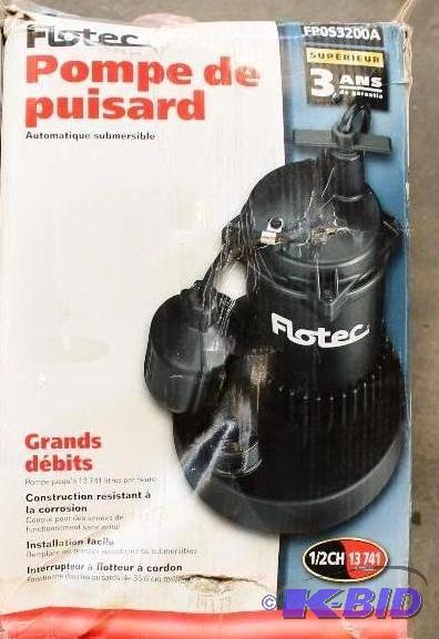Flotec Sump Pump, tested, customer return