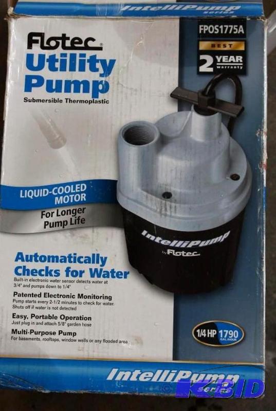 8) Flotec Utility pump, tested, Customer return