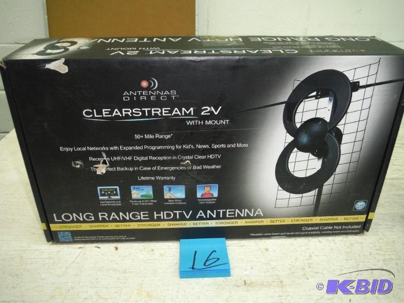Antennas Direct C2-V-CJM ClearStream 2-V Long Range UHFVHF IndoorOutdoor DTV Antenna with 20-Inch Mount