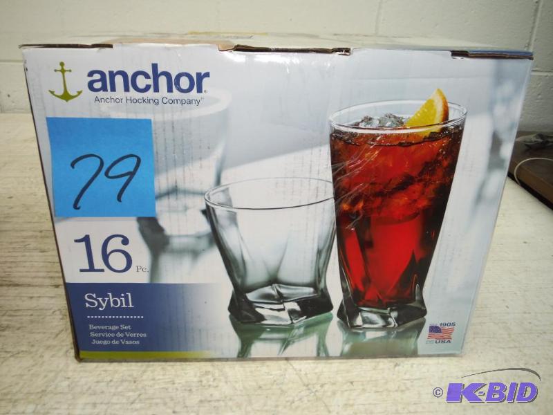 Anchor Hocking 16-Pack Sybil Beverage Set, 8 ea. 10.5-Ounce Small & 15.5-Ounce Large