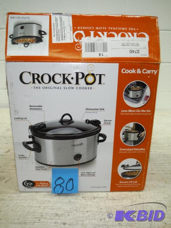 Crock-Pot Oval Manual Portable Cooker SCCPVL600S, 6-Quart, Silver