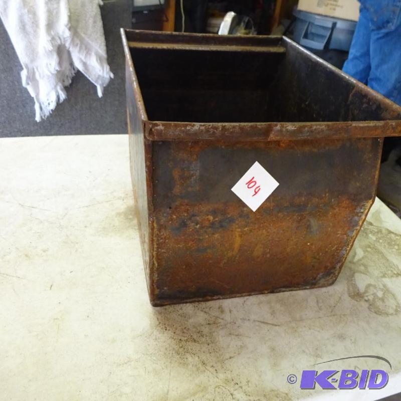 lot 104 image: 8 X 11 X 8 Metal Stacking Bin,Great For Bolts...