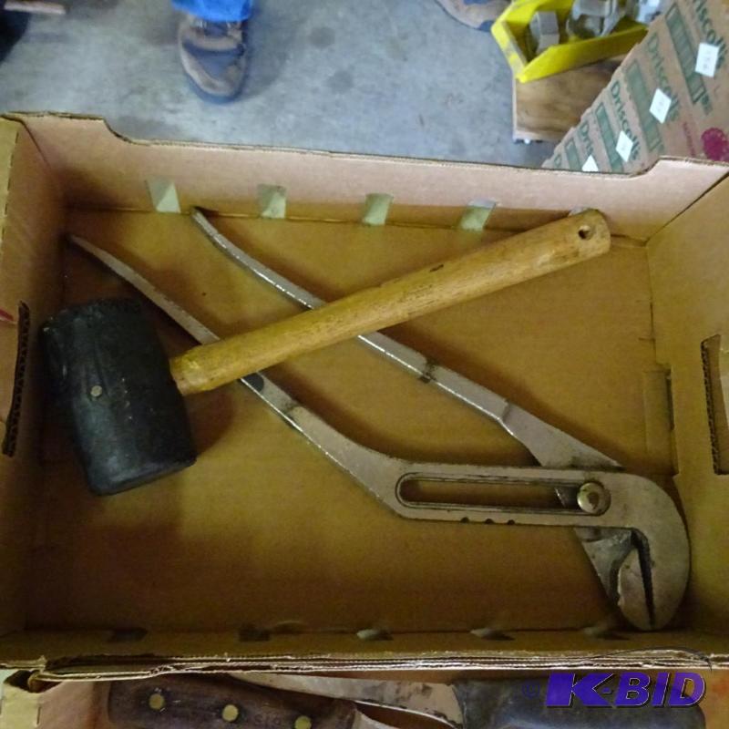 lot 158 image: RUbber Hammer and Adjustable Pliers...