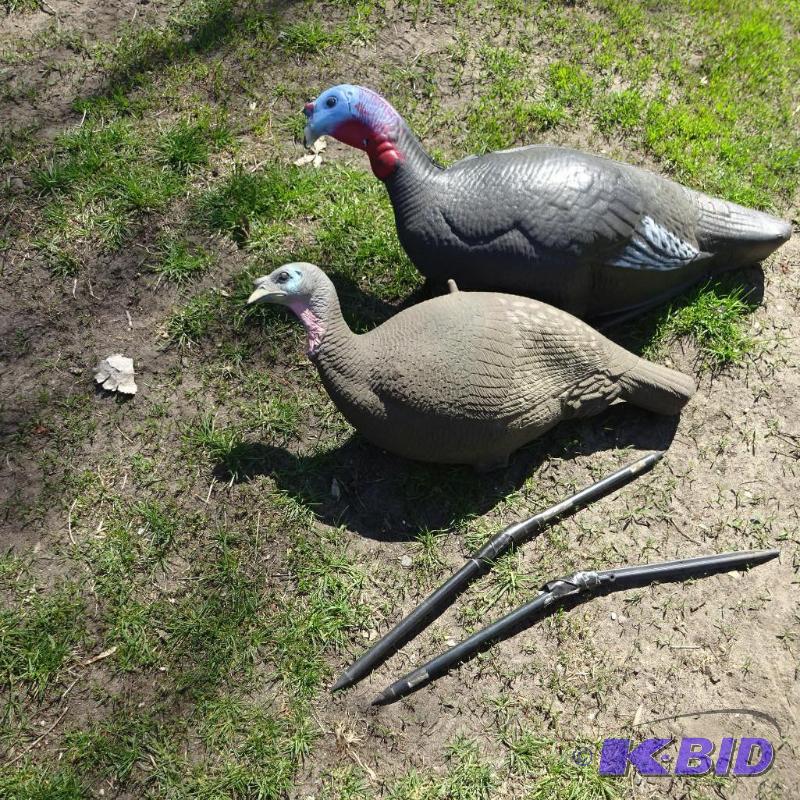 lot 166 image: 2 Turkey Decoys, with Stakes...