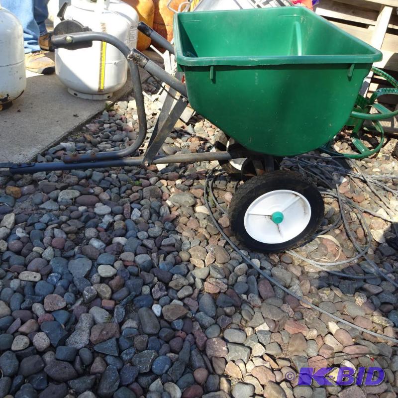 lot 18 image: Pull Behind Lawn Spreader...