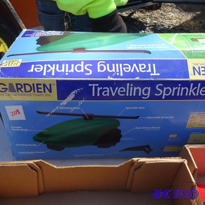 lot 208 image: Gardien Traveling Sprinkler, New...