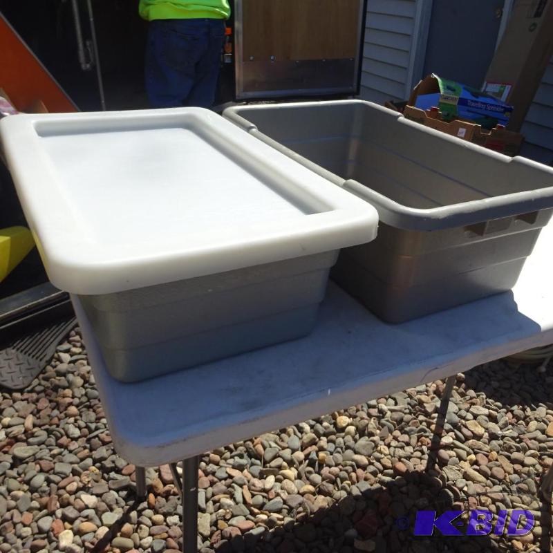 lot 228 image: 2 Meat Tubs One with Lid 16 X 25...