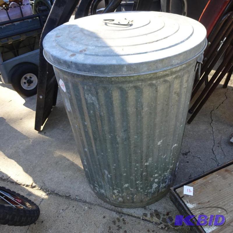 lot 30 image: Galvanized Garbage Can...