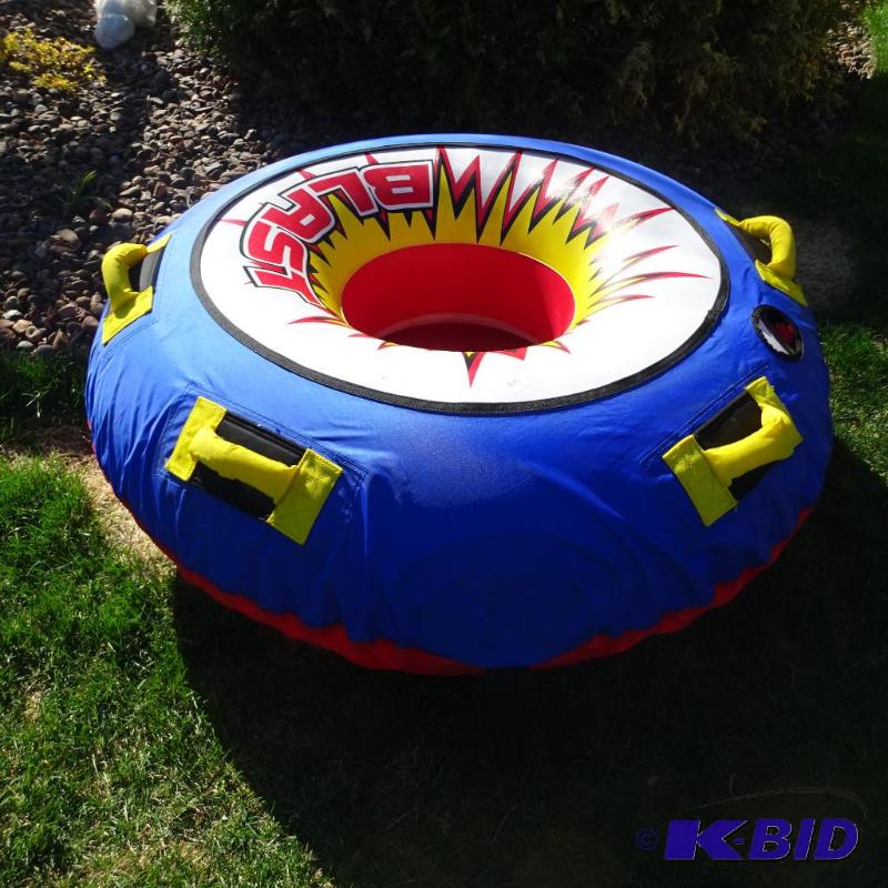 lot 5 image: Blast One Person Water Tube, Pull Behind Boat...