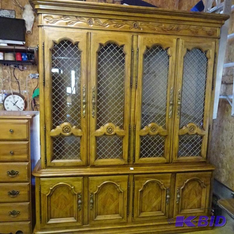 lot 1 image: 70 X17 X 82 Vintage China Hutch 3 Drawers in ...