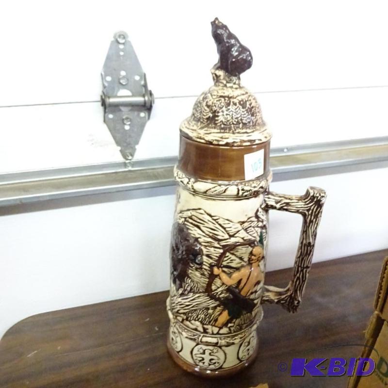 lot 103 image: Large Decorative Beer Stein...