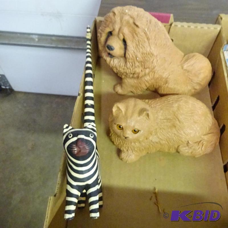 lot 181 image: 2 Cat and 1 Dog Figurines...