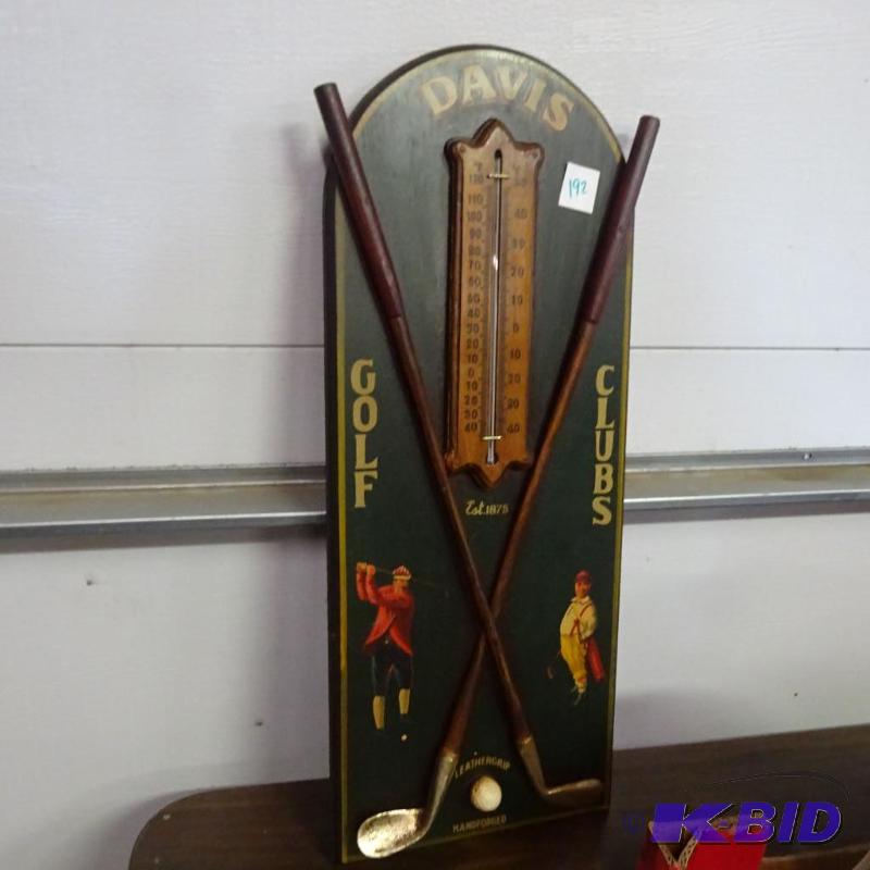 lot 192 image: Davis Golf Club Wall Hanging Thermometer...