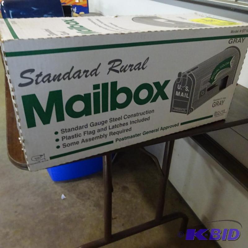 lot 202 image: Standard Rural Mailbox Gray New...
