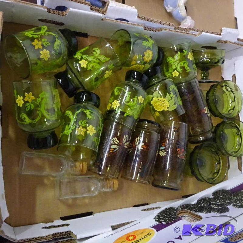 lot 210 image: Painted Glassware...