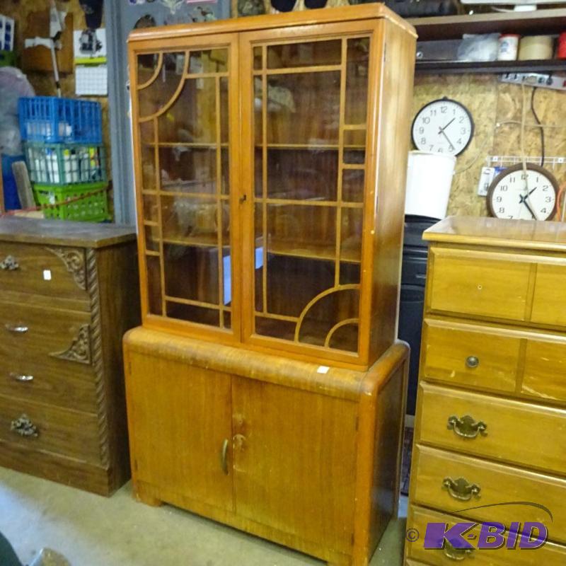 lot 3 image: Waterford China Hutch. 1 Piece, Skeleton Key...