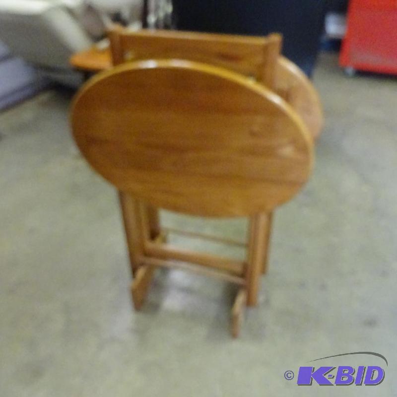 lot 91 image: 2 Wood TV Trays...