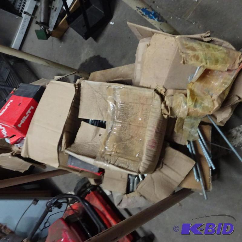 Cart of Misc Hardware. Lag Screws, Contrete A...