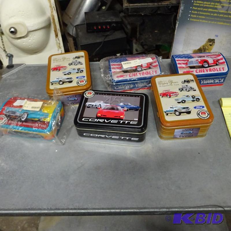 6 Metal Tins...