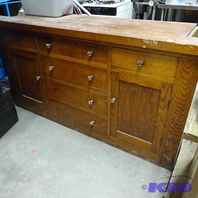 Vintage Wood Cabinet Unfinished sides and bac...