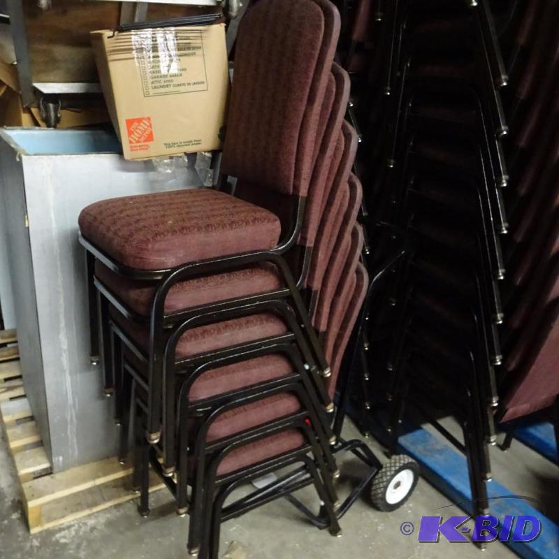 6 Metal Framed Stack Chairs Retired From Loca...