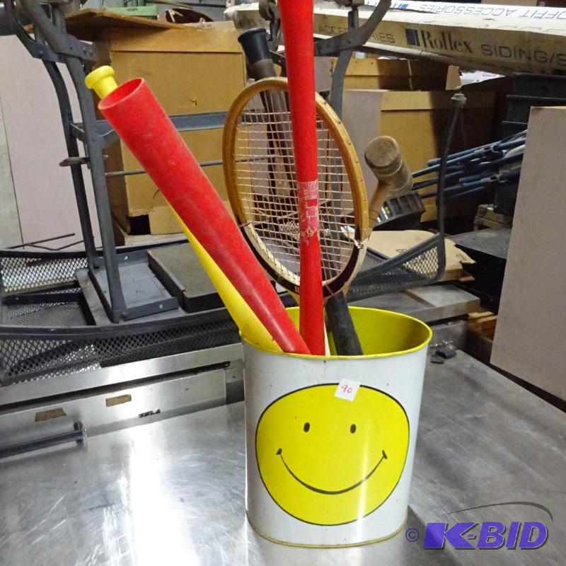 Metal Garbage Can with Kids Sporting Goods...