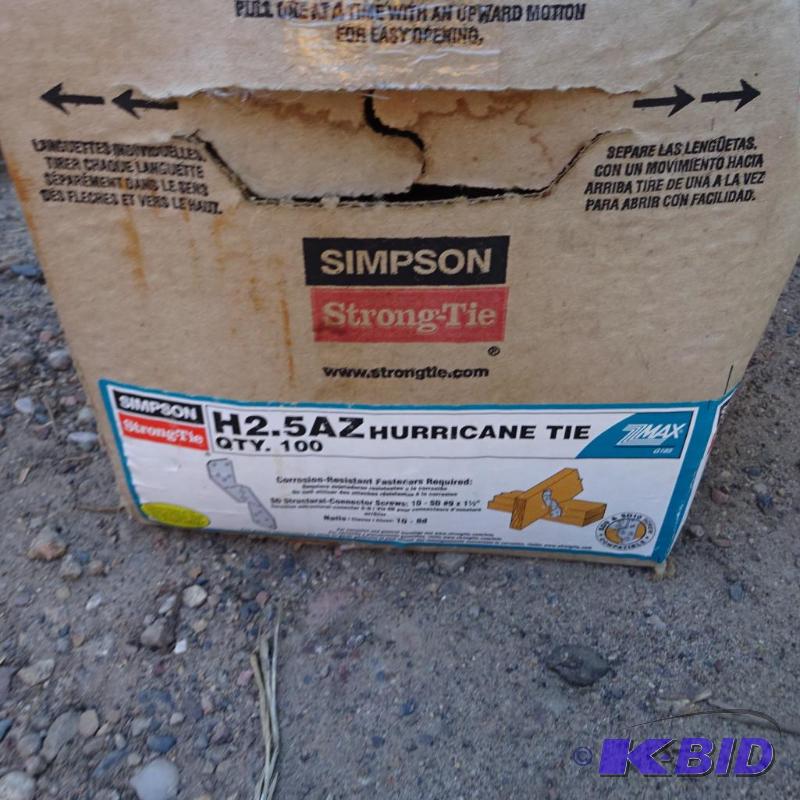 Simpson H2.5AZ Hurricane ties. Qty 100...