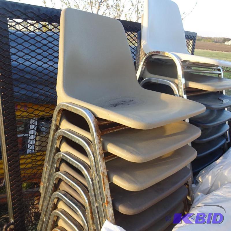 16 metal framed stack chairs...