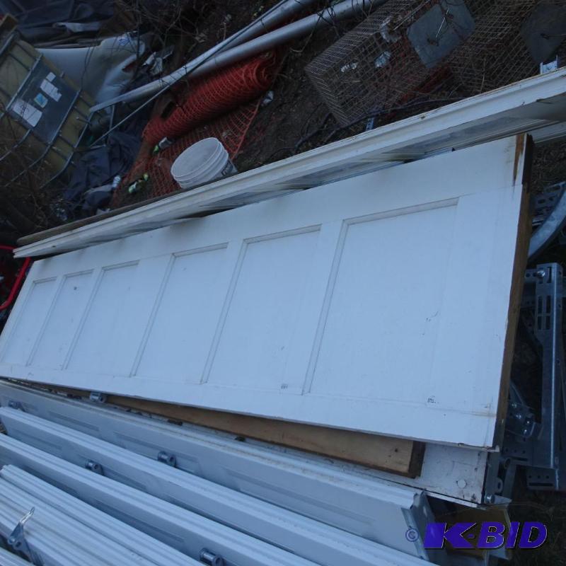 98 x 96 wood garage door. 4 panels. One panel...