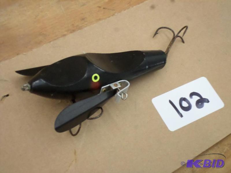 lot 102 image: (1) Wooden Muskie Lure...